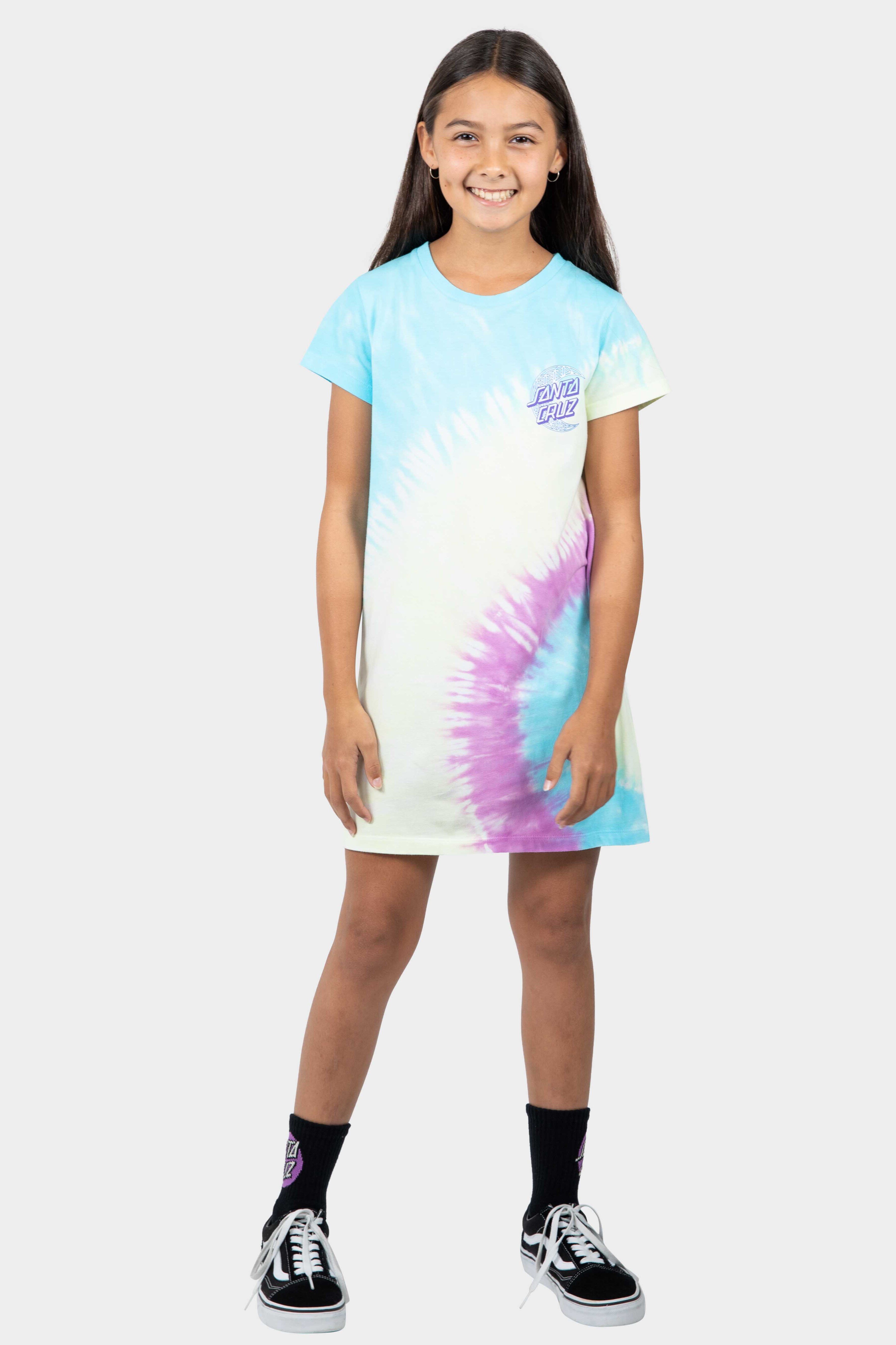 Santa Cruz Geo Moon Dot Dress Orchid Tie Dye CLOTHING-GIRL