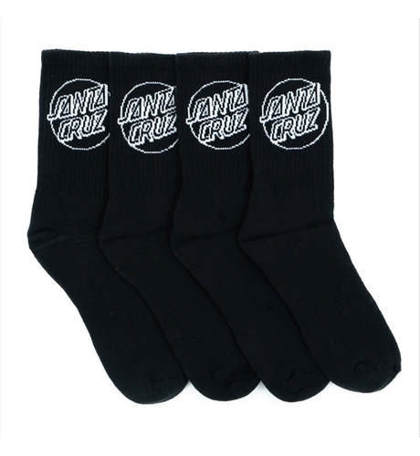 Santa Cruz Opus Dot Socks 4pk (Mens 7-11) - Black