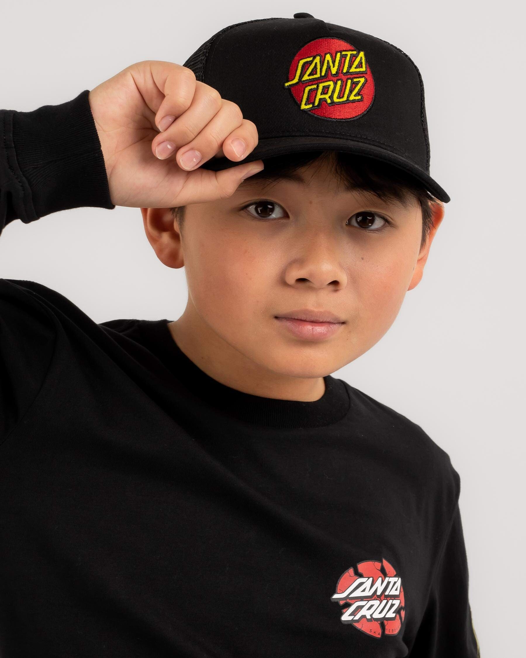 Santa Cruz Classic Dot Cap Black CLOTHING-HATS-Caps Kids