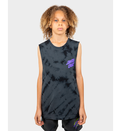 Santa Cruz Inferno Stacked Strip Dot Muscle - Black Tie Dye