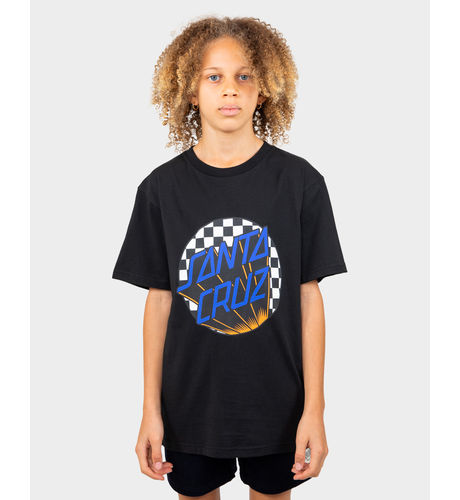 Santa Cruz Check Delta Dot Front Tee - Black