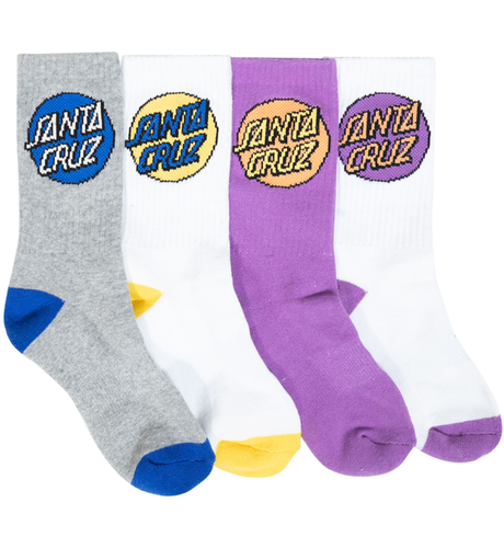 Santa Cruz Other Dot Crew Socks 4pk (Youth 2-8) - Multi