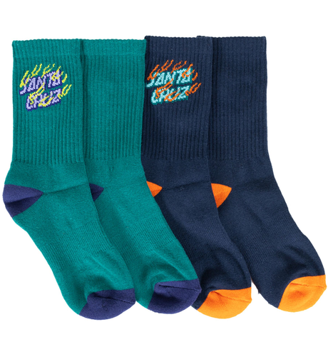Santa Cruz Inferno Stack Socks 2pk (Youth 2-8) - Multi