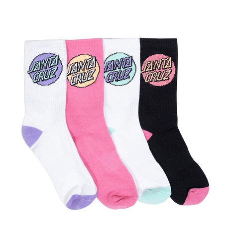 Santa Cruz Pop Dot Crew Socks 4pk (Wmns 6-10) - Multi