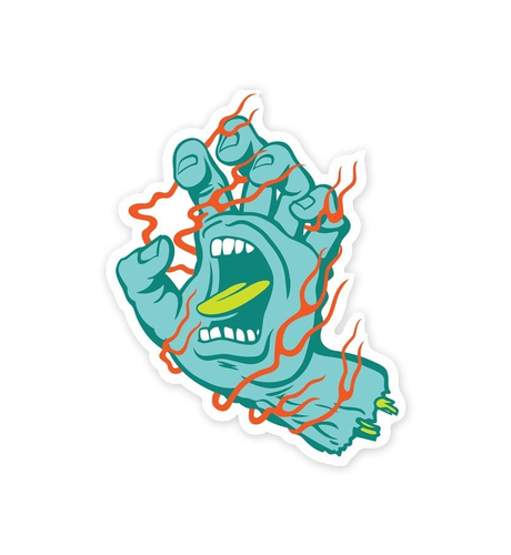 Santa Cruz Teal Inferno Hand Sticker