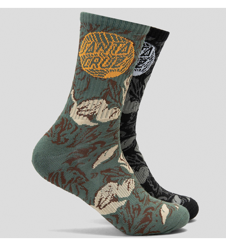 Santa Cruz Retreat Dot Crew Socks 2pk (Mens 7-11) - Camo