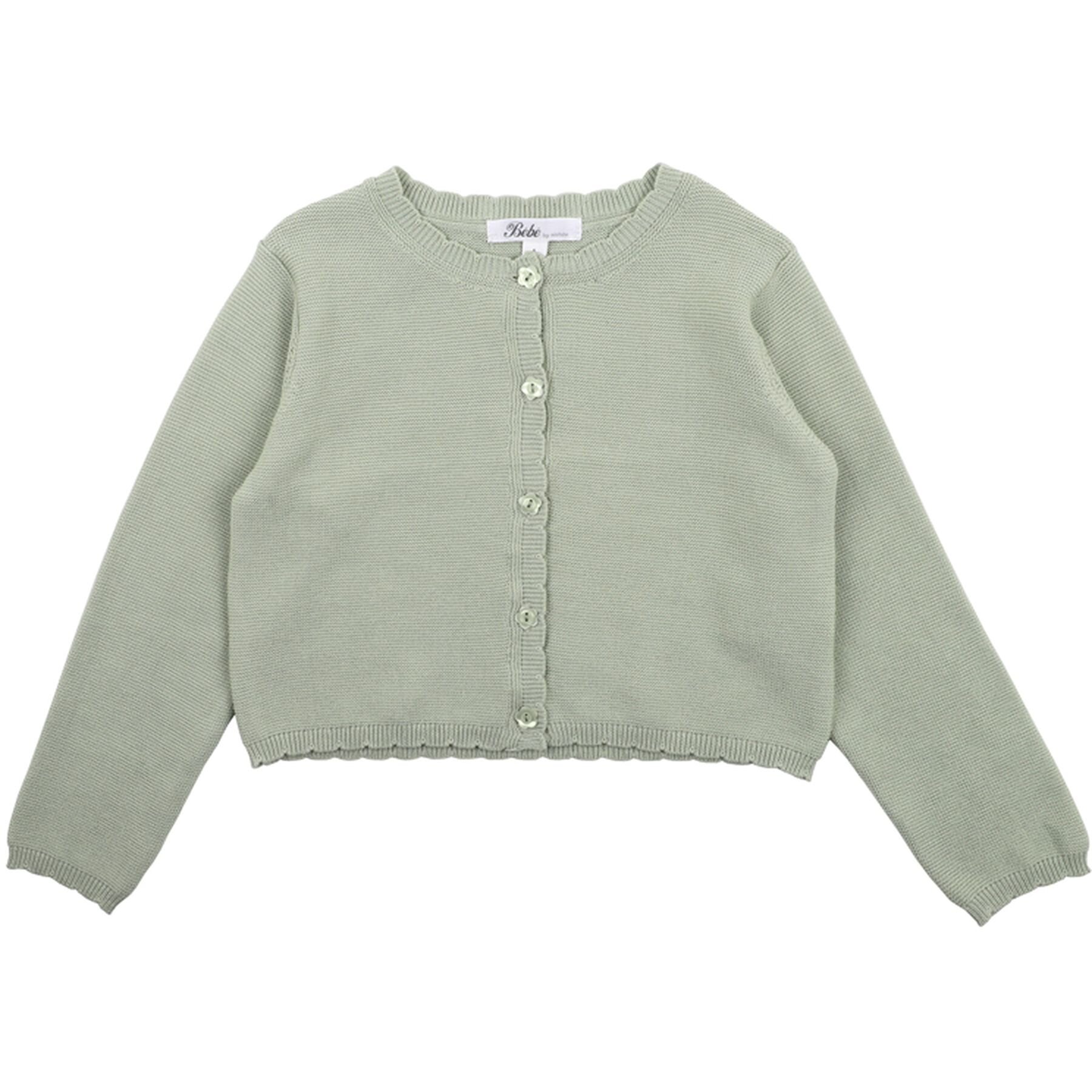 Bebe Sage Scalloped Edge Cardigan CLOTHING-GIRL-Girls Cardis