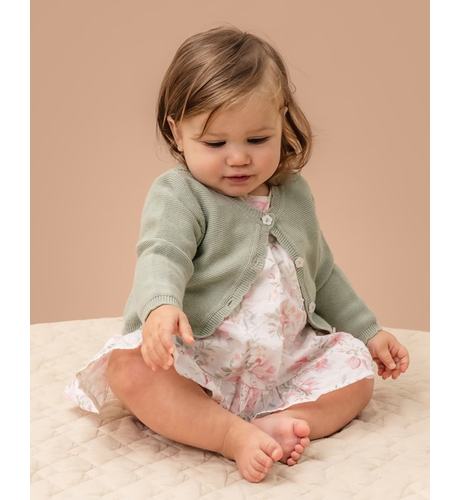 Bebe Sage Scalloped Edge Baby Cardigan