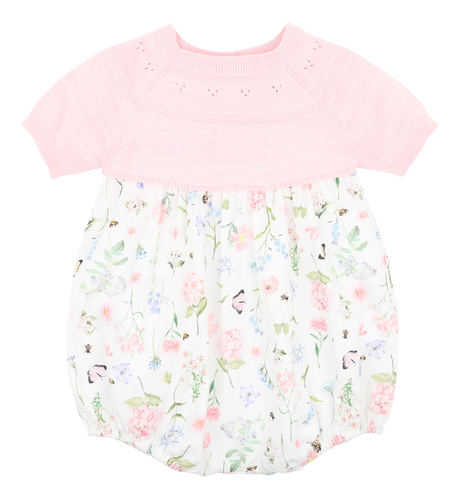 Bebe Peggy Knit Bodice Romper