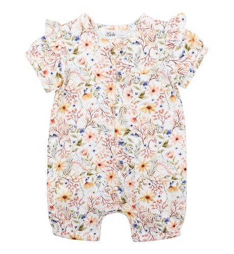 Bebe Hallie S/S Zip Romper