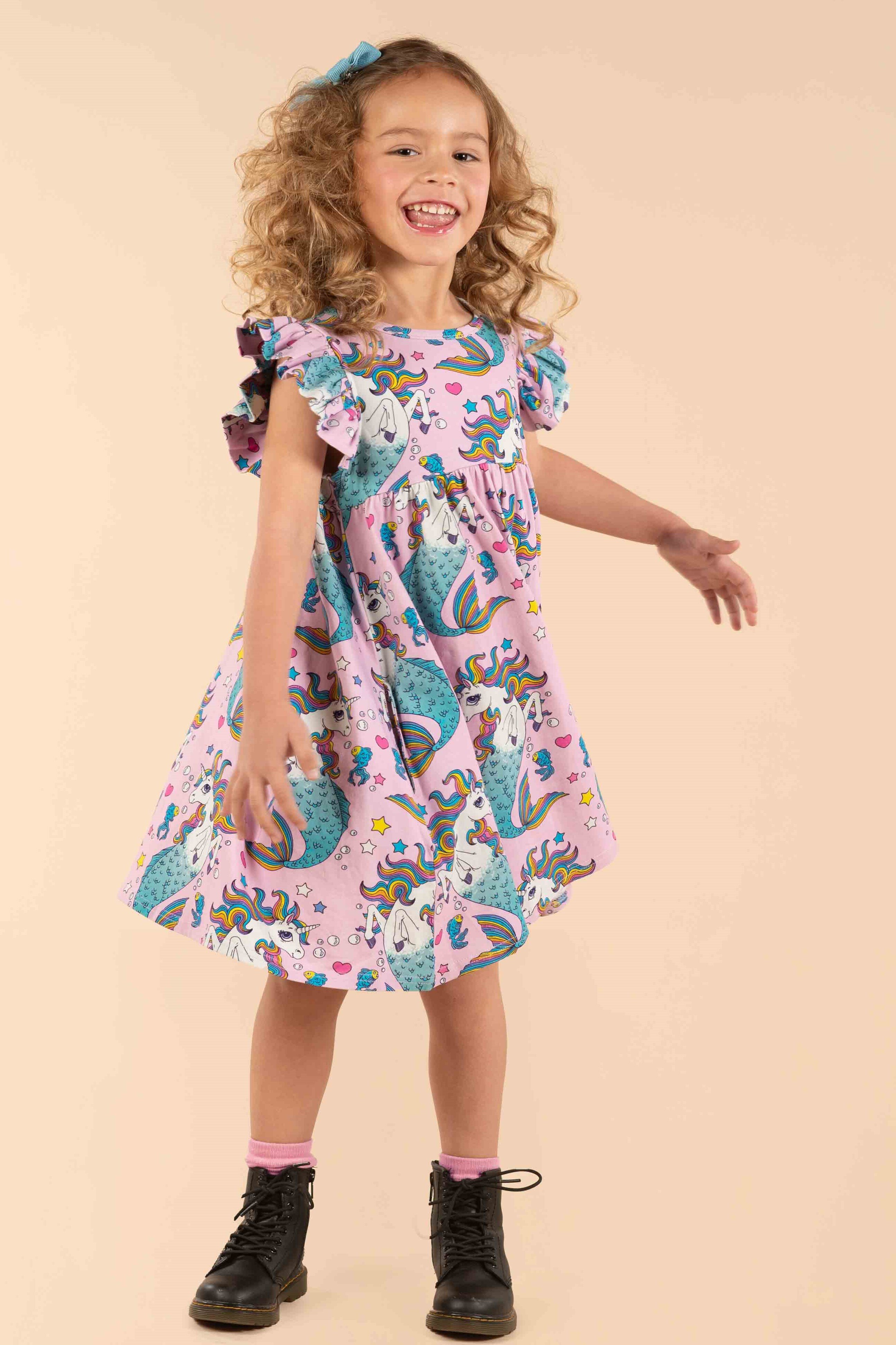 Rock Your Kid Unicorn Mermaids Dress SALE Girls Sale Kids Clothing NZ Shop Online Kid Republic S23 24 ROCK YOUR BABY D1 SALE