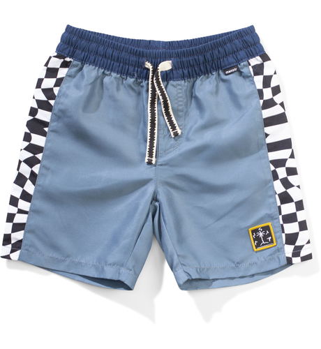 Munster Checkdown Board Shorts - Pale Blue