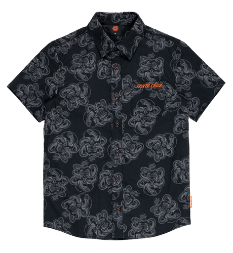 Santa Cruz Serpent Skull Button Up Shirt - Black