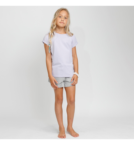 Hello Stranger Girls S/S Classics Tee - Pale Purple