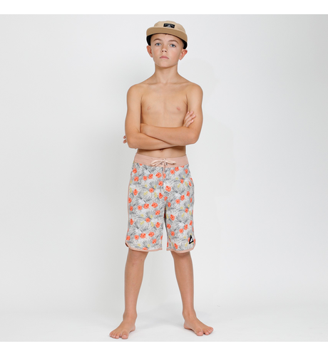 Hello Stranger Tropics Long Board Short - Tan Floral