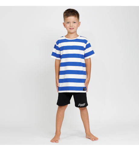 Hello Stranger Boys S/S Classics Tee - Blue Stripe