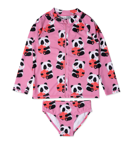 Minti Panda Hug Rashie Set - Pink