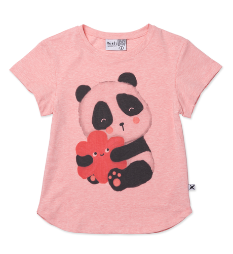 Minti Panda Hug Tee - Strawberry Marle
