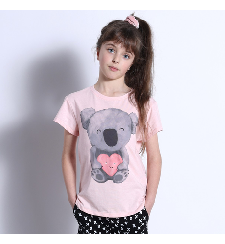 Minti Koala Love Tee - Pink Marle