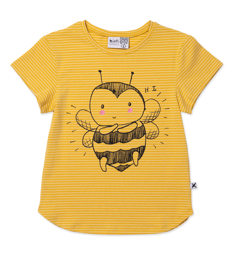 Minti Hi Bye Bee Tee - Mustard Stripe