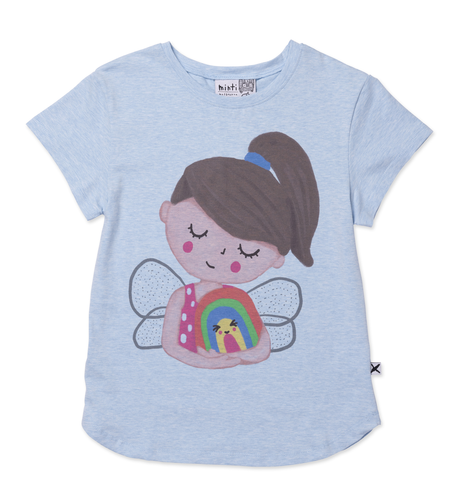 Minti Fairy Hug Tee - Light Blue Marle