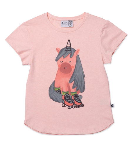 Minti Roller Unicorn Tee - Pink Marle