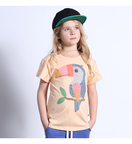 Minti Icecream Toucan Tee - Light Orange Marle