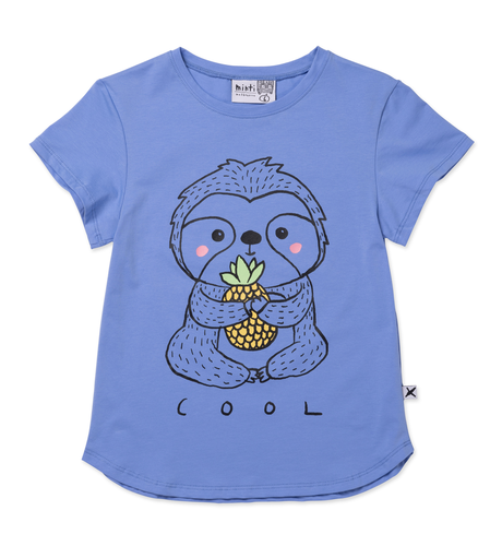 Minti Cool Sloth Tee - Bright Cornflower