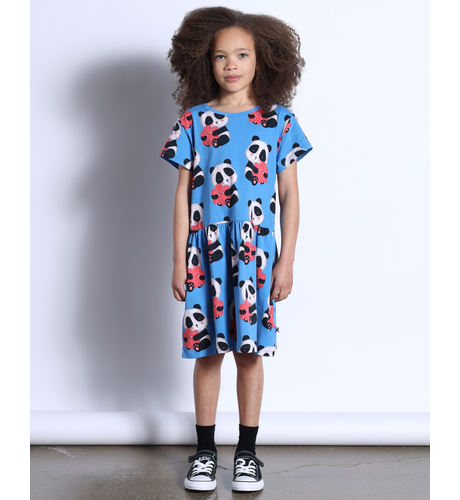 Minti Panda Hug Dress - Bright Blue