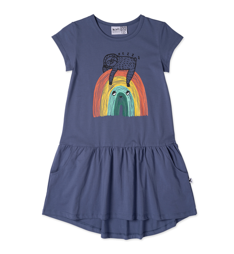 Minti Sloth-Bow Dress - Midnight