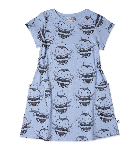 Minti Bee Love Dress - Blue Marle