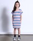 Minti Happy Face Tee Dress - Muted Pink/Muted Blue