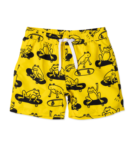 Minti Skate Frogs Boardies - Yellow