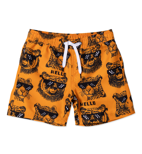 Minti Pixelled Animals Boardies - Orange