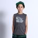 Minti Shark Mask Sleeveless Tee - Dark Grey