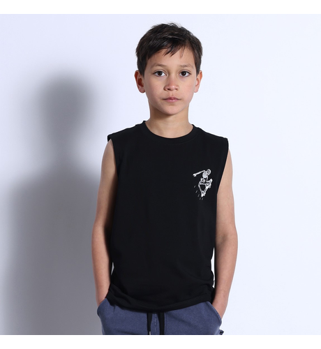 Minti Speedy Skeleton Sleeveless Tee - Black