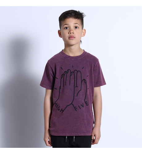 Minti High Five Tee - Muted Purple Wash