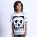 Minti Square Skull Tee - White/Grey Marle Stripe