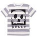 Minti Square Skull Tee - White/Grey Marle Stripe