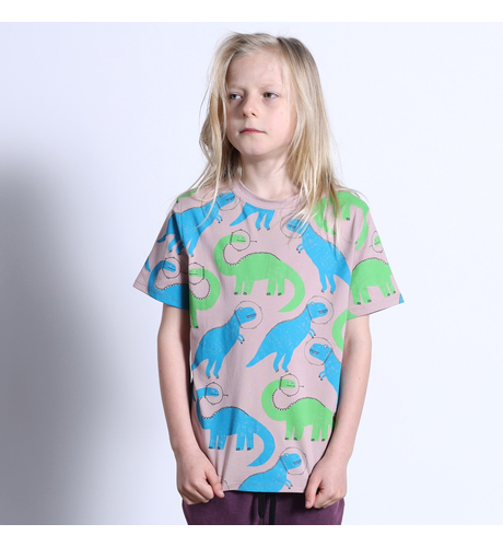 Minti Space Dinos Tee - Clay