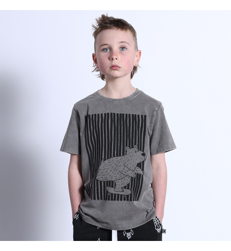 Minti Woodland Bear Tee - Grey Wash