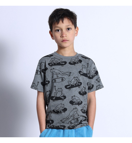 Minti Skate Frogs Tee - Charcoal Marle