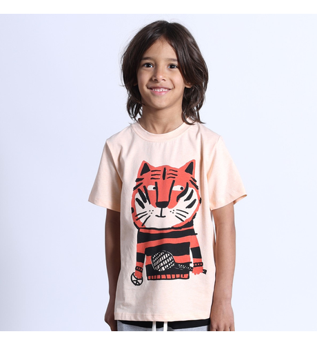 Minti Sports Tiger Tee - Light Orange Marle