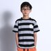 Minti Duo Tee - Black/Grey Marle Stripe