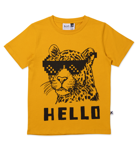 Minti Hello Leopard Bye Bear Tee - Mustard