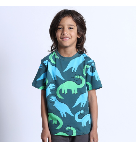 Minti Space Dinos Tee - Dark Green