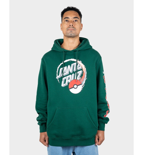 Santa Cruz Pokemon Poke Ball Dot Pullover Adult Hoody - Alpine Green