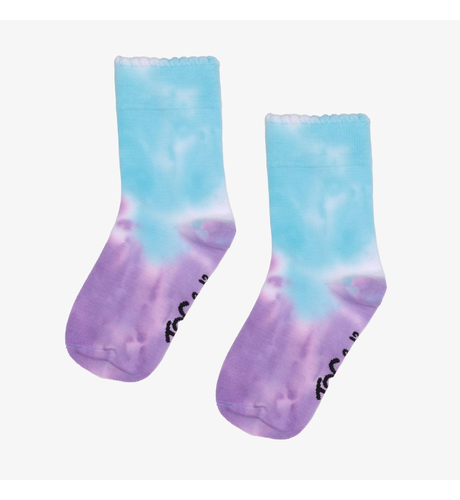 The Girl Club Lavender Tie-Dye Scallop Edge Socks