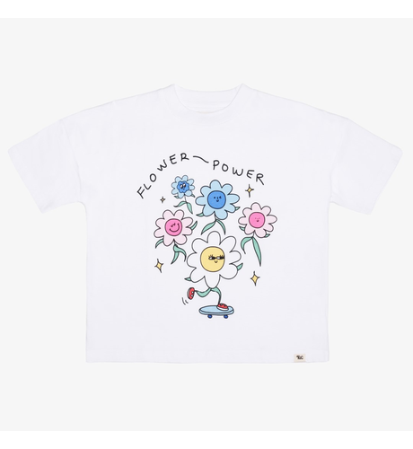 The Girl Club White Flower Power Tee