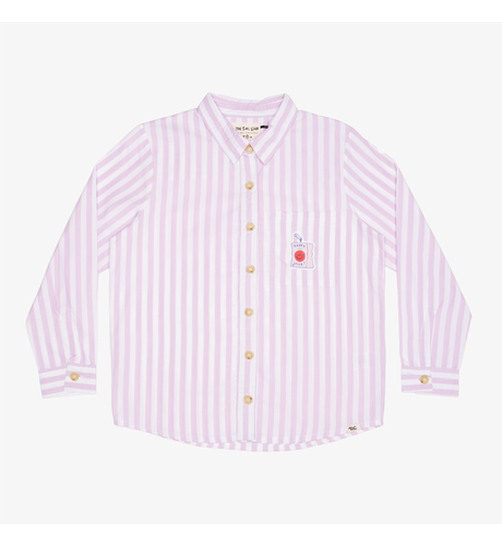 The Girl Club Pink Stripe Cotton Oversize Shirt